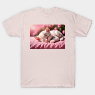 Cute, Sleeping little Kitten T-Shirt